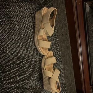 Stylish Beige Wedge Sandals